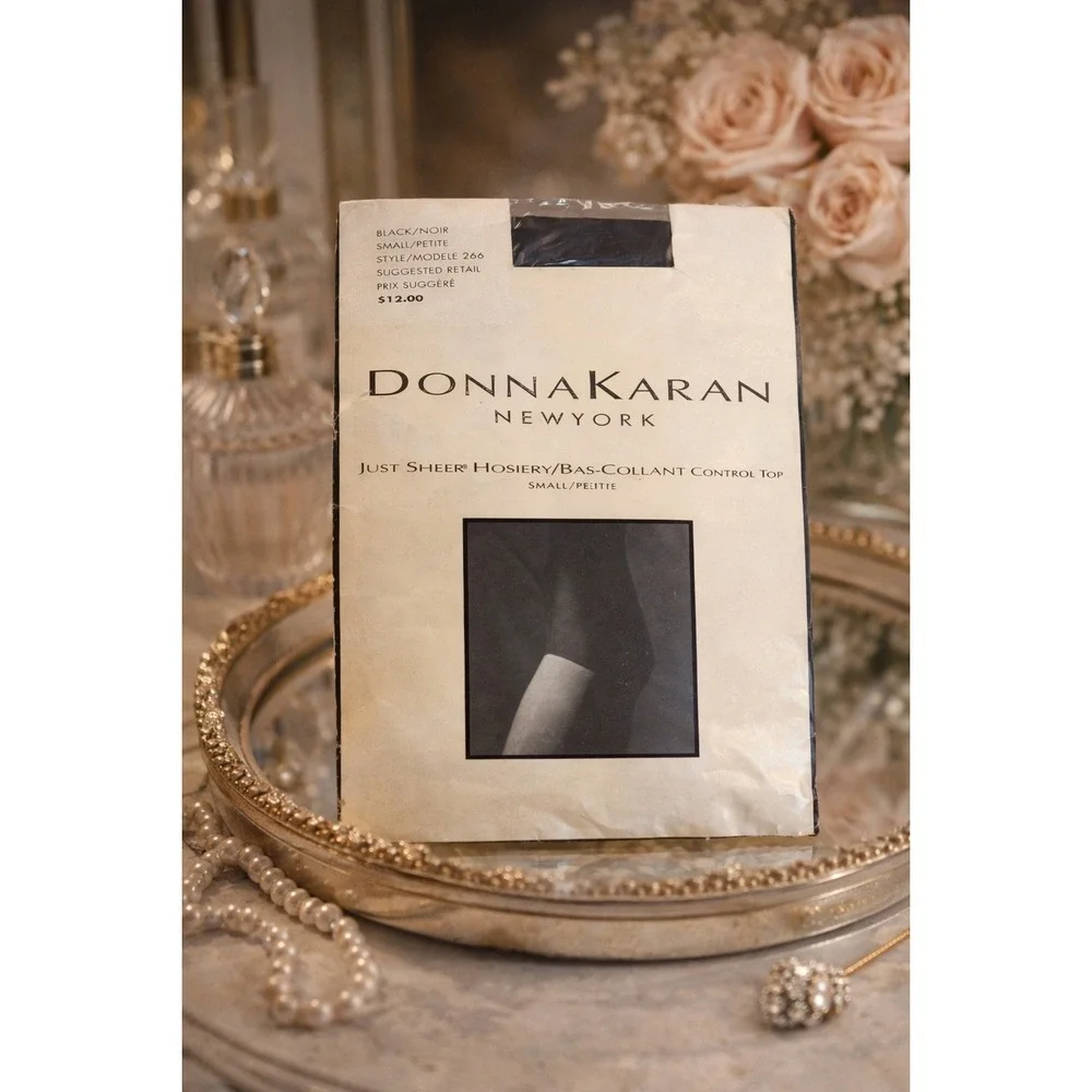 Donna Karan Just Sheer Control Top Pantyhose‎ Black Small Petite